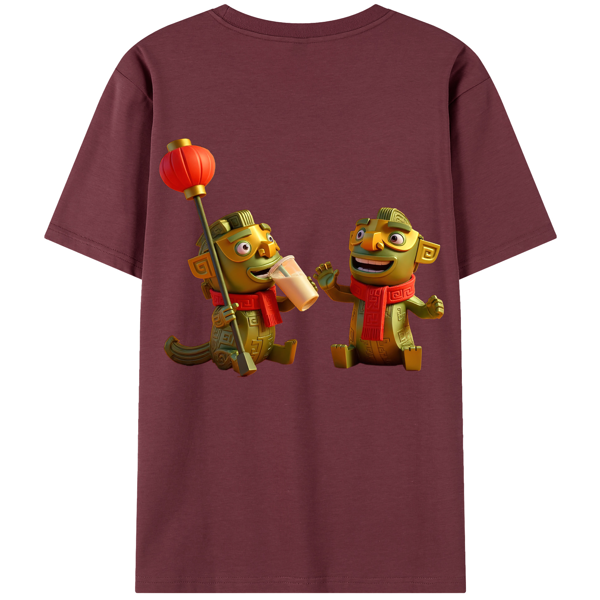 （画像用） Ne Zha 2 ナタ 魔童の大暴れ 綿100％半袖Tシャツ（背面プリント）